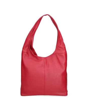 Geanta hobo de piele, Rosu deschis