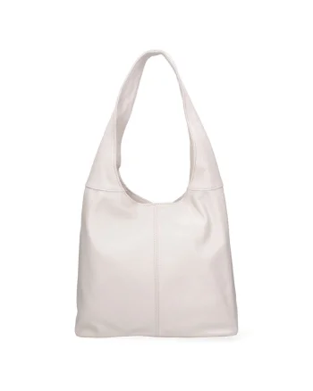 Geanta hobo de piele, Bej deschis