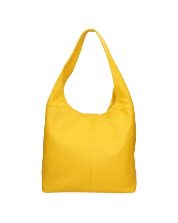 Geanta hobo de piele, Galben sofran