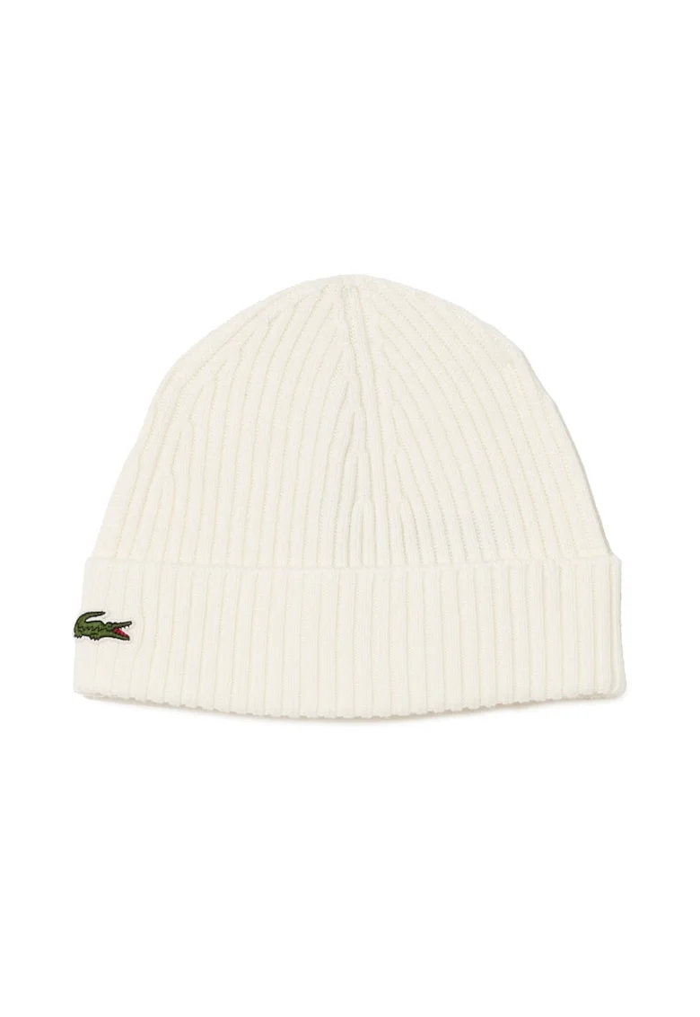 Caciula unisex striata de lana, Alb