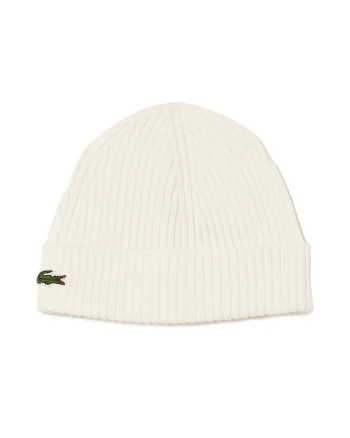 Caciula unisex striata de lana, Alb