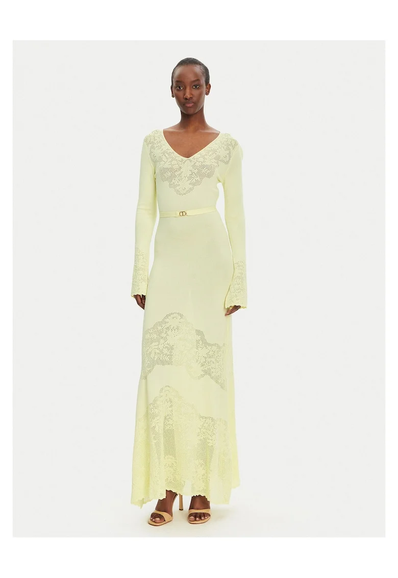Rochie tricotata de dama  bej, fabricata din material de calitate