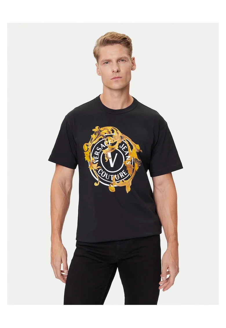 Tricou barbati  negru/galben/alb, bumbac