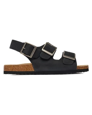 Sandale barbatesti  piele naturala, catarama, negru,