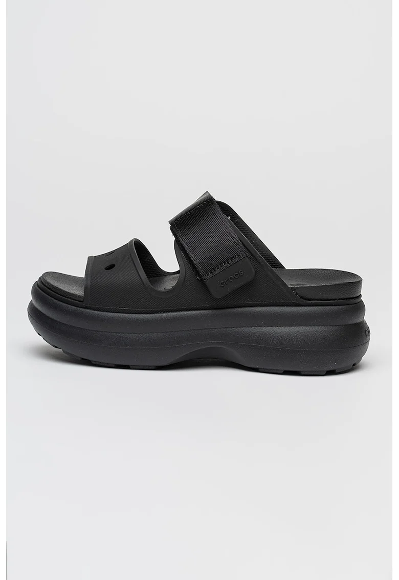 Papuci demi-wedge cu velcro Soho