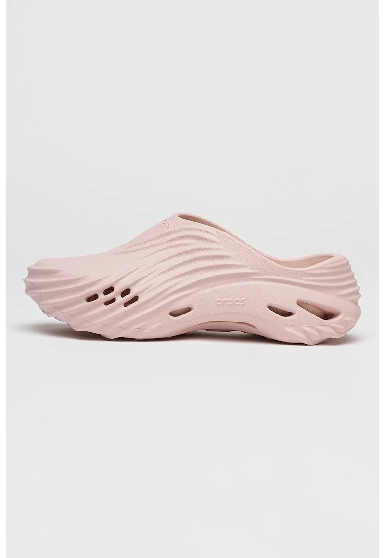 Saboti unisex cu perforatii si model texturat Echo Wave, Roz pastel