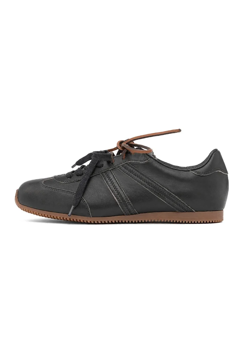 Pantofi sport low-cut din piele Ethel, Negru stins