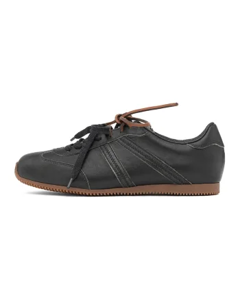 Pantofi sport low-cut din piele Ethel, Negru stins
