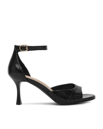Pantofi dama,  decupati, negru, textil,