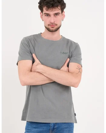 Tricou de bumbac cu logo discret, Portocaliu deschis