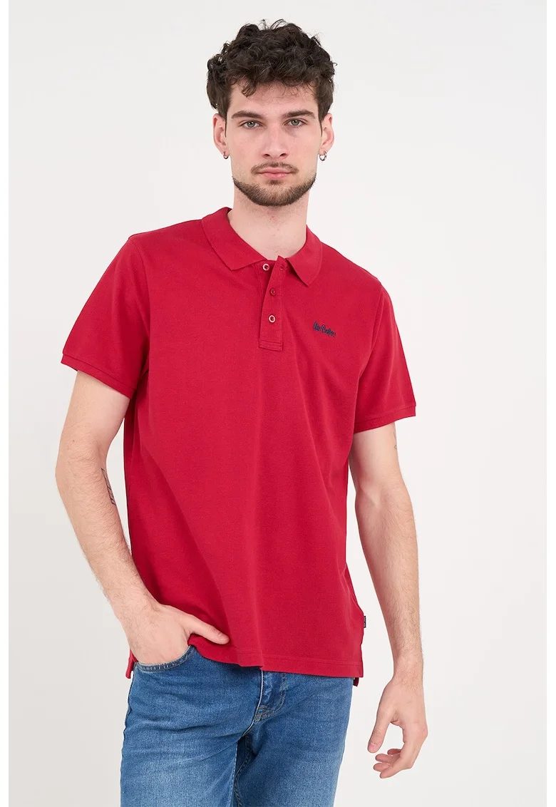 Tricou polo cu logo brodat, Rosu