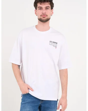 Tricou regular fit cu imprimeu logo, Alb optic