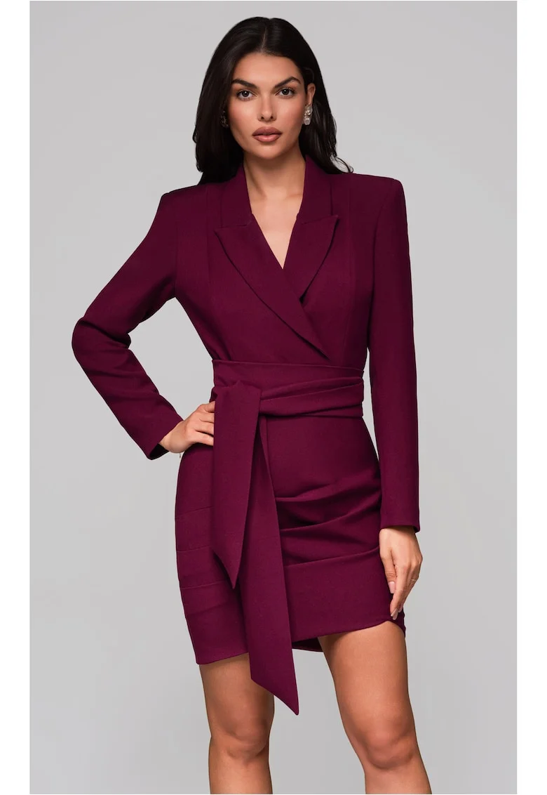 Rochie eleganta midi  LA-OM-DLR166, Visiniu