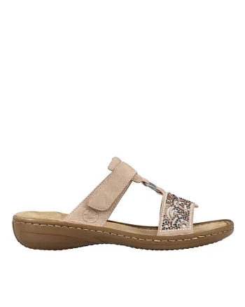 Papuci casual, dama,  ANTISTRESS, 608K2-31 bej, piele ecologica