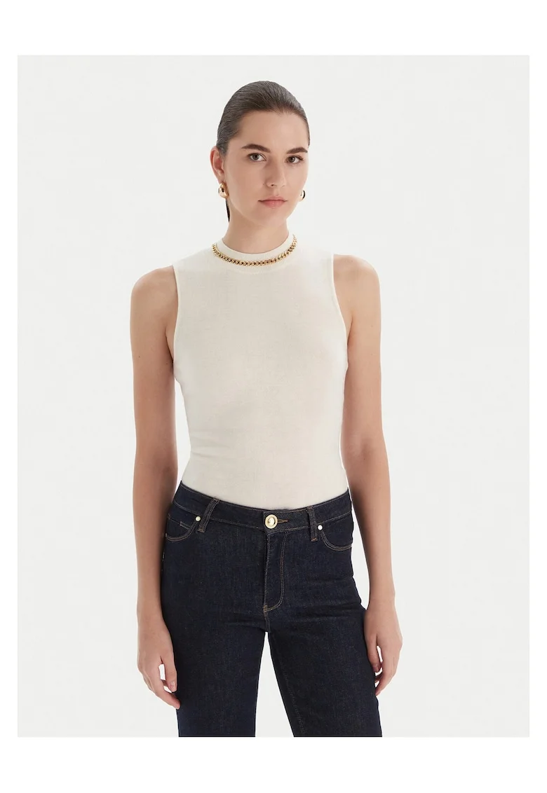 Pulover dama  negru, S, Crem