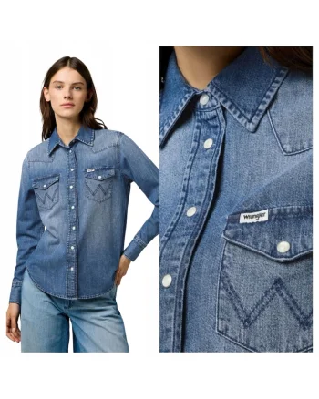 Camasa De Dama,  Marimea Xs, Albastru, Heritage Shirt, Croiala Regular Fit, Model Drept Regular, Inchidere Capse