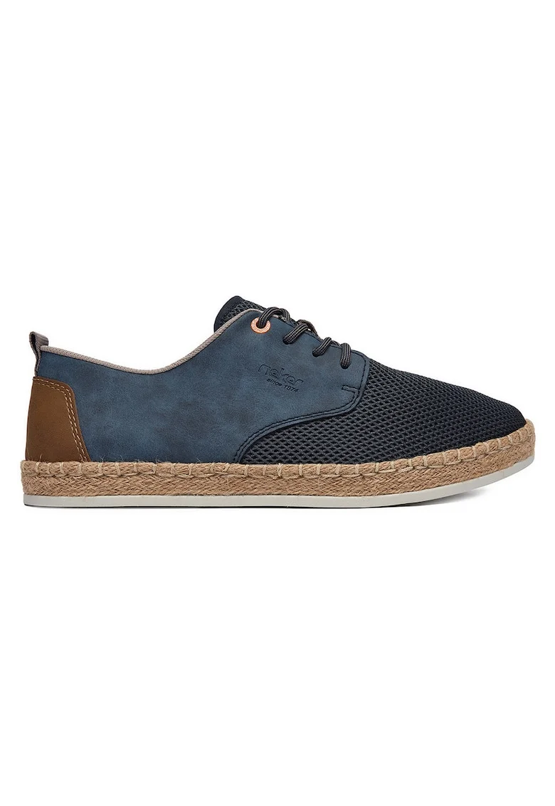 Mocasini barbati  bleumarin, textil, piele naturala,