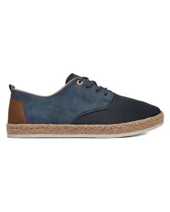 Mocasini barbati  bleumarin, textil, piele naturala,