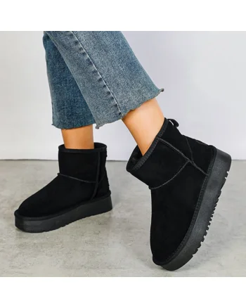 Ghete negre din piele naturala NN605 117 16085, Negru