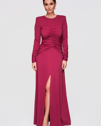 Rochie maxi eleganta de seara  LA-OM-DLR272, Visiniu