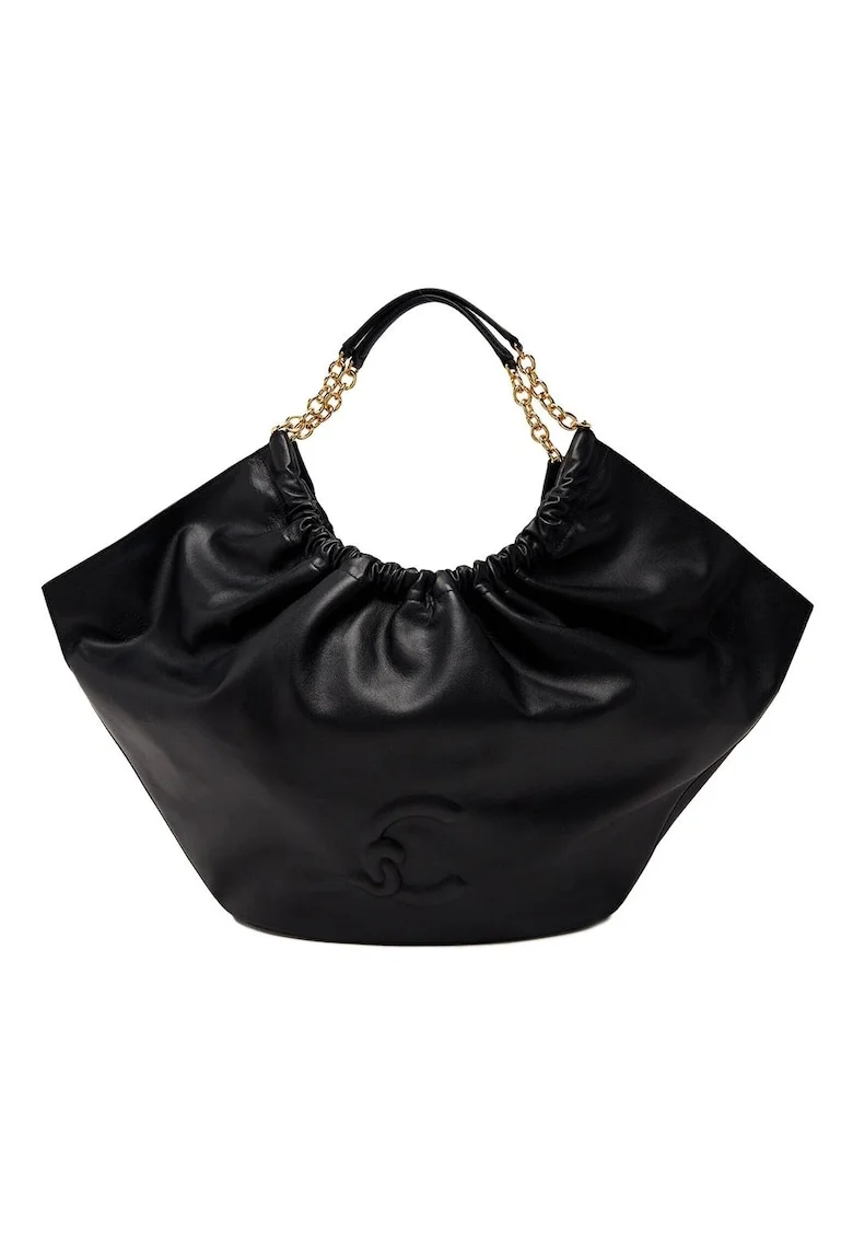 Geanta hobo de piele cu detalii drapate Smash, 21x49x13 cm