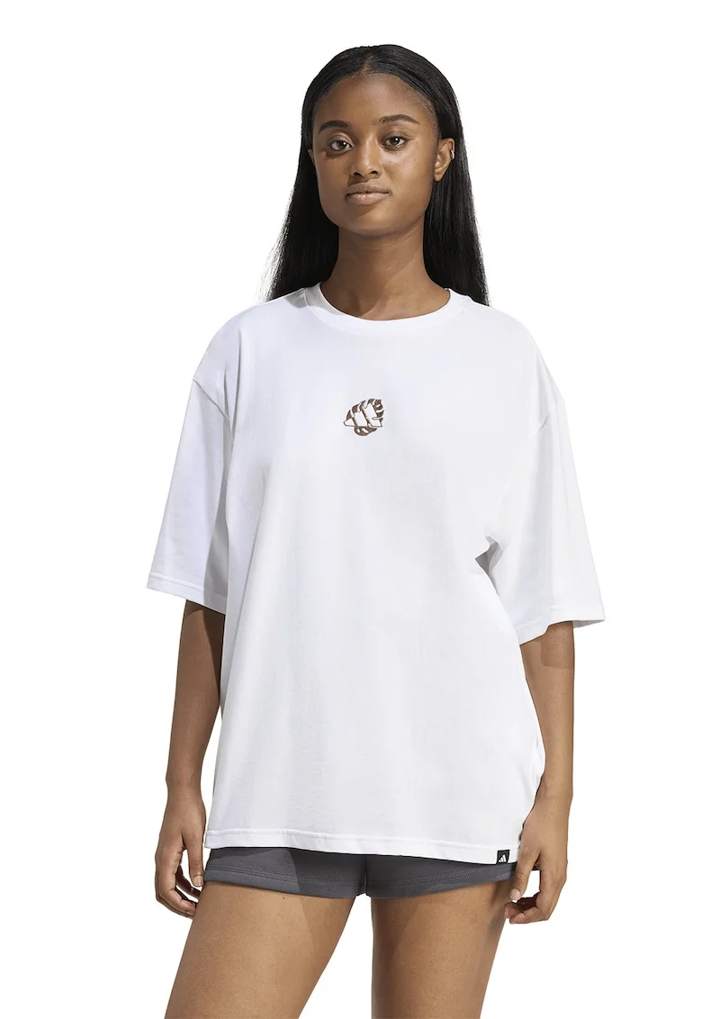 Tricou lejer cu imprimeu pe spate, Alb/Portocaliu deschis/Verde menta