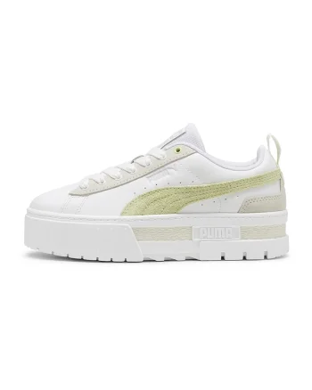 Pantofi sport flatform Mayze Mix, Verde pal/Alb murdar