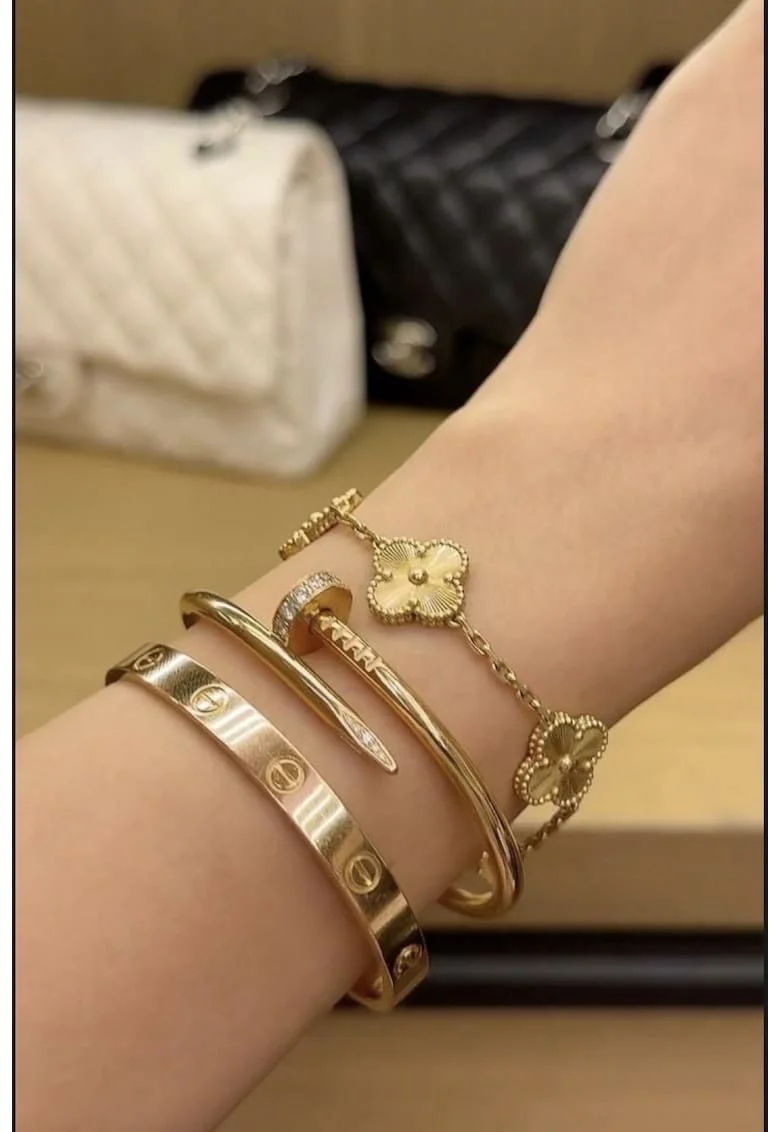 Set Bratari  aur 14K, zirconia, 18 cm
