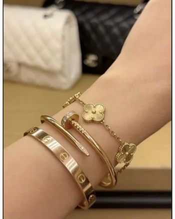 Set Bratari  aur 14K, zirconia, 18 cm