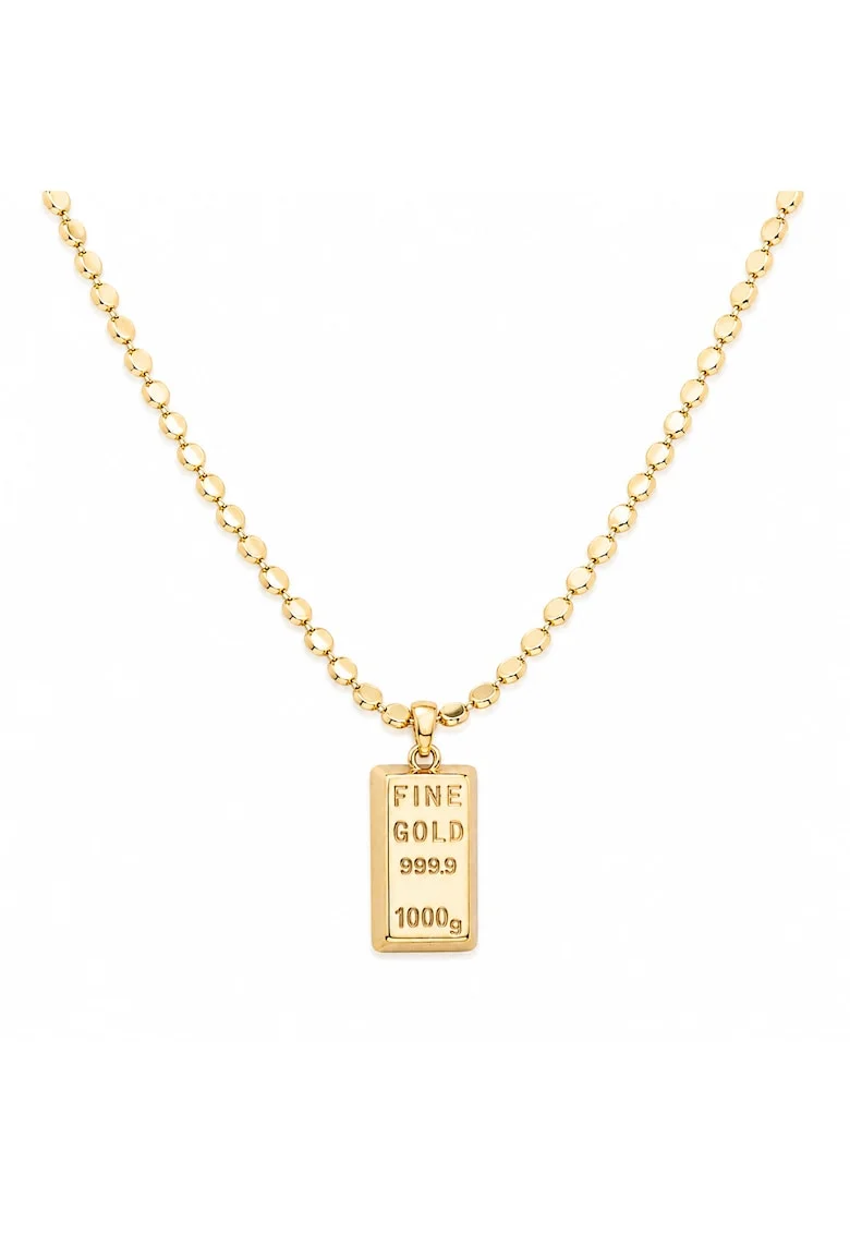 Colier Auriu Cu Pandantiv Gravat Fine Gold