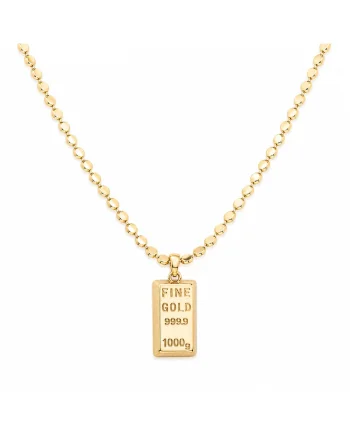 Colier Auriu Cu Pandantiv Gravat Fine Gold