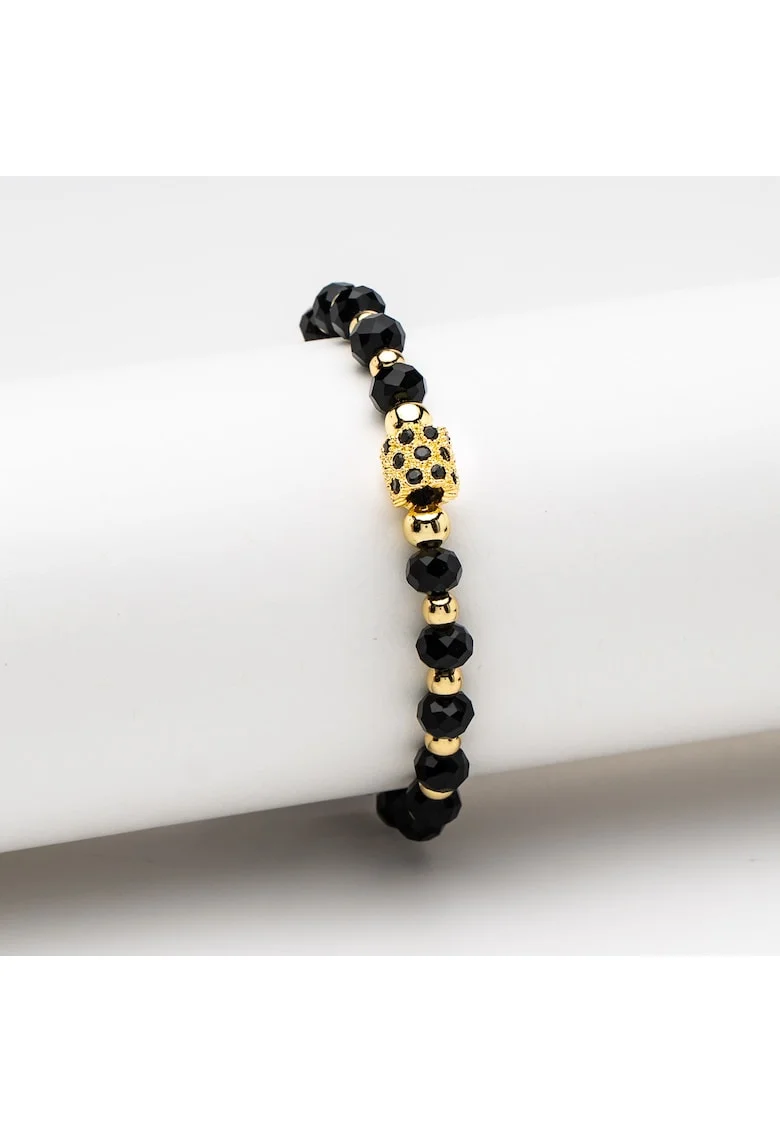 Bratara Handmade Cu Pandantiv Stralucitor Black & White