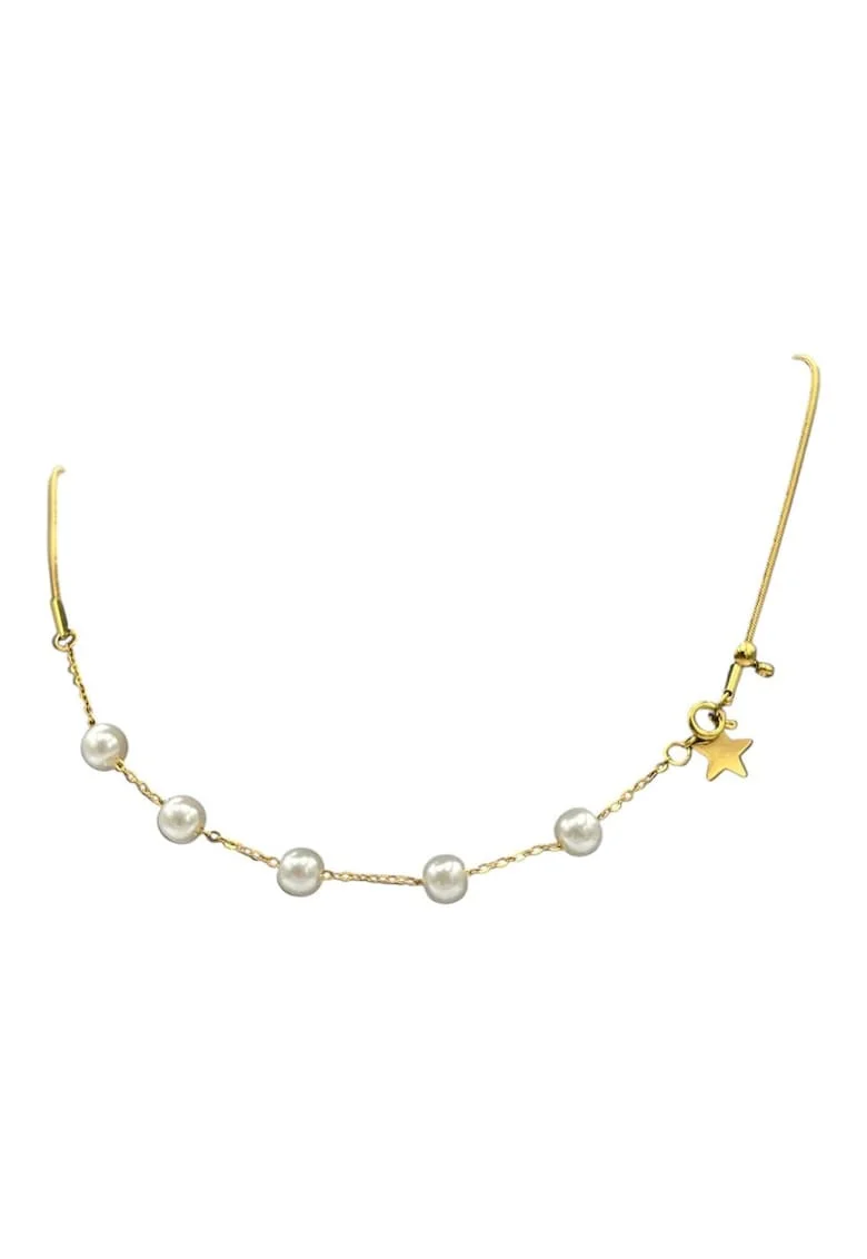 Colier Aurie cu Perle si Steluta,  14K, 40cm