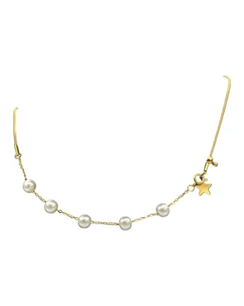 Colier Aurie cu Perle si Steluta,  14K, 40cm