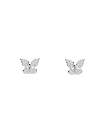 Cercei Argint  fluture cu cristale Zirconia, mici, argint 925 rodiat