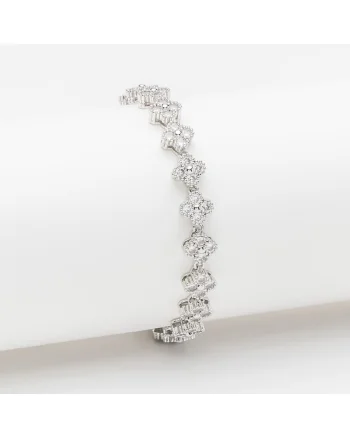 Bratara  placata cu aur alb, cristale Zirconia, dimensiune standard