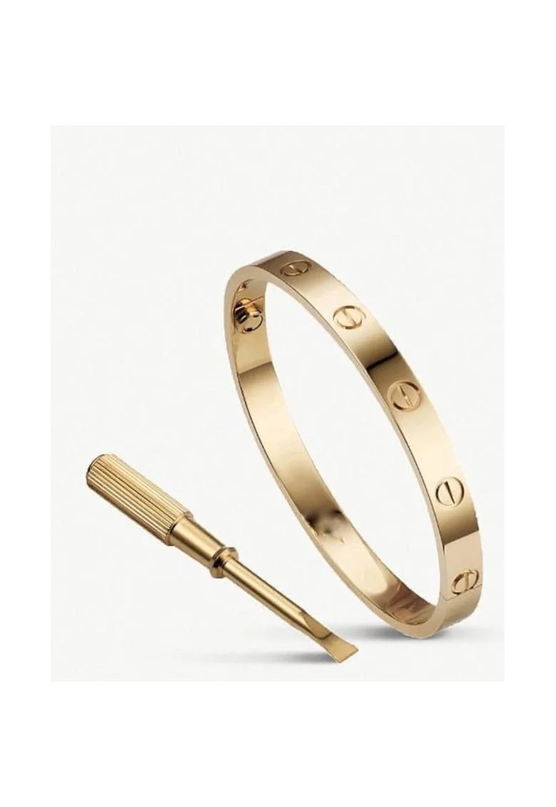 Bratara LOVE,  aurie, otel inoxidabil, diametru interior 6cm