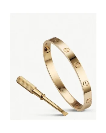 Bratara LOVE,  aurie, otel inoxidabil, diametru interior 6cm
