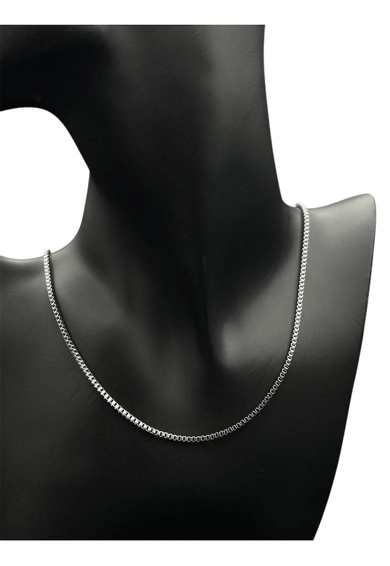 Colier Unisex  Argintiu 50cm, design minimalist, aliaj metalic