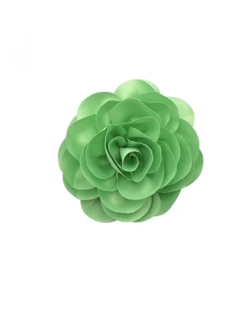 Brosa oversized  florala, verde crud, material textil, design tridimensional