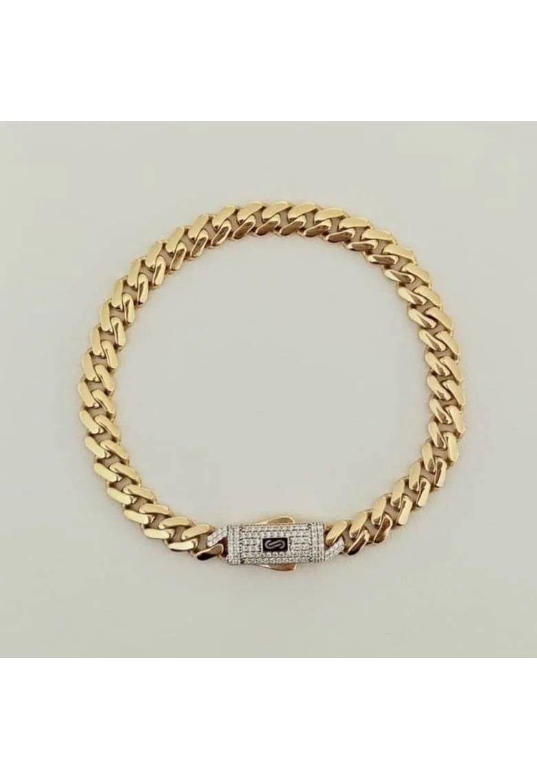 Bratara Aurie  Monaco Pure Luxury, 18cm, ajustabila, cu cristale zirconia