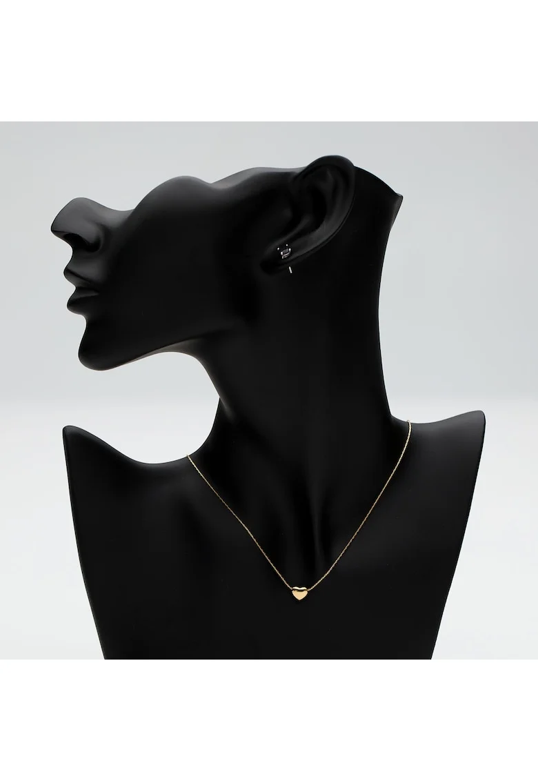 Colier Argintiu  cu pandantiv 3 flori cristale Zirconia, 45x5cm, aliaj metalic placat cu aur 14K