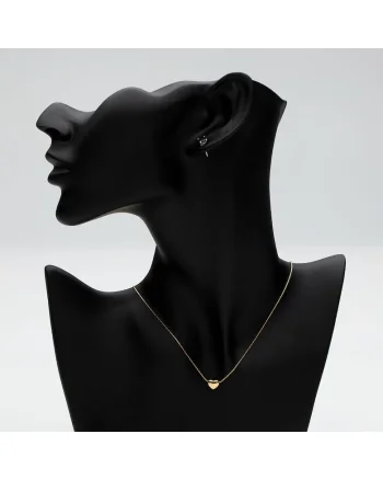 Colier Argintiu  cu pandantiv 3 flori cristale Zirconia, 45x5cm, aliaj metalic placat cu aur 14K