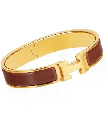 Bratara  Maro Hermina, otel inoxidabil placat cu aur 14K, 6.1cm diametru, 1.3cm grosime