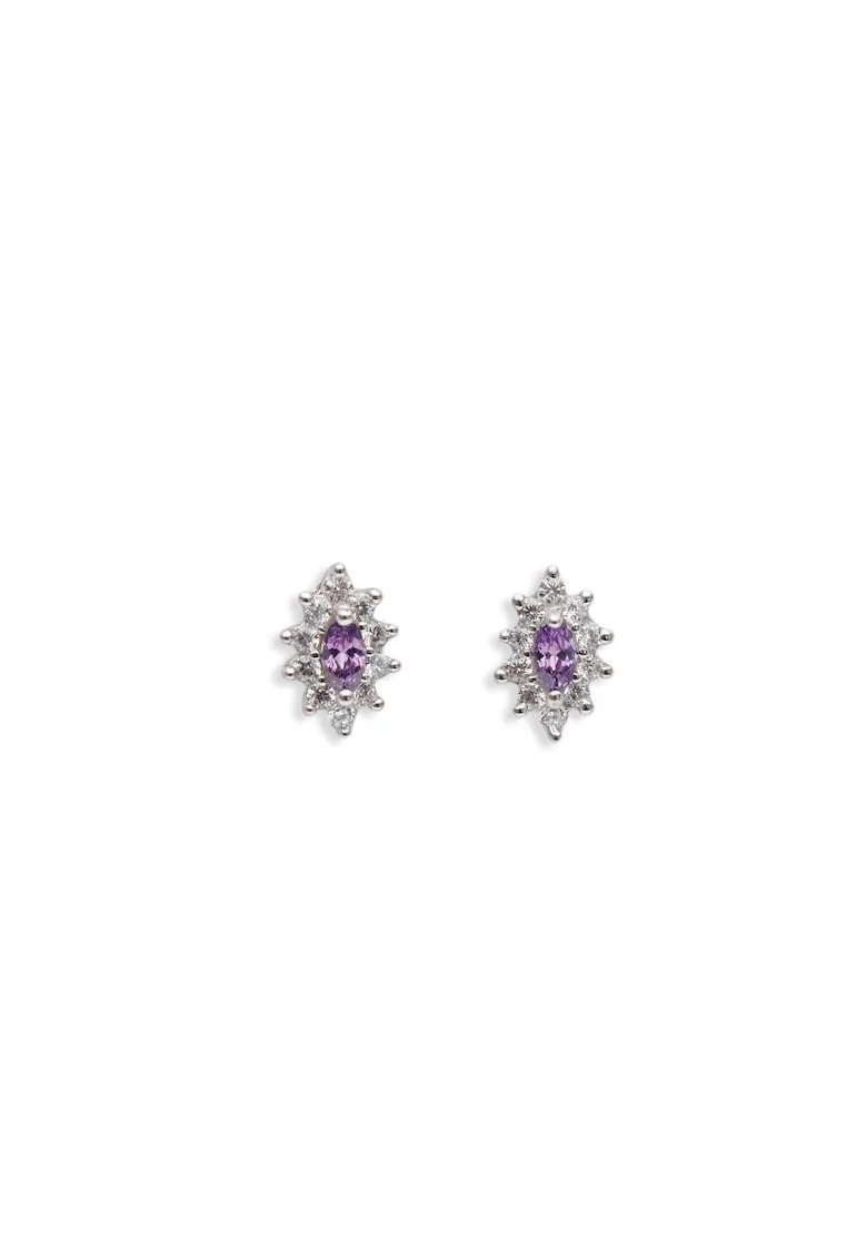 Cercei  Ametist, design elegant, culoare mov