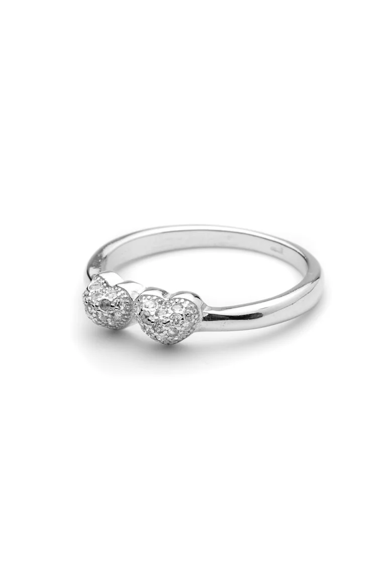 Inel Argint Double Heart