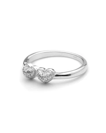Inel Argint Double Heart