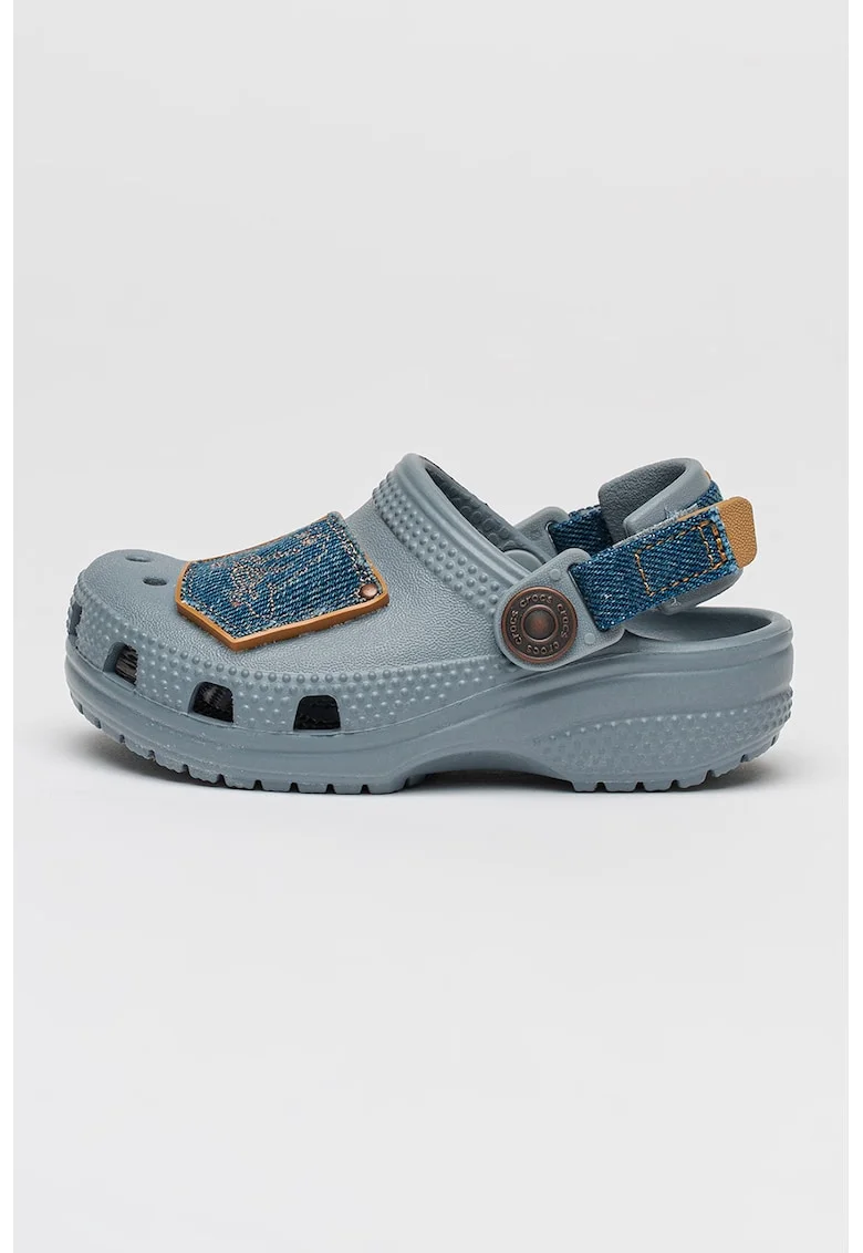 Papuci slingback cu aplicatii, Gri deschis