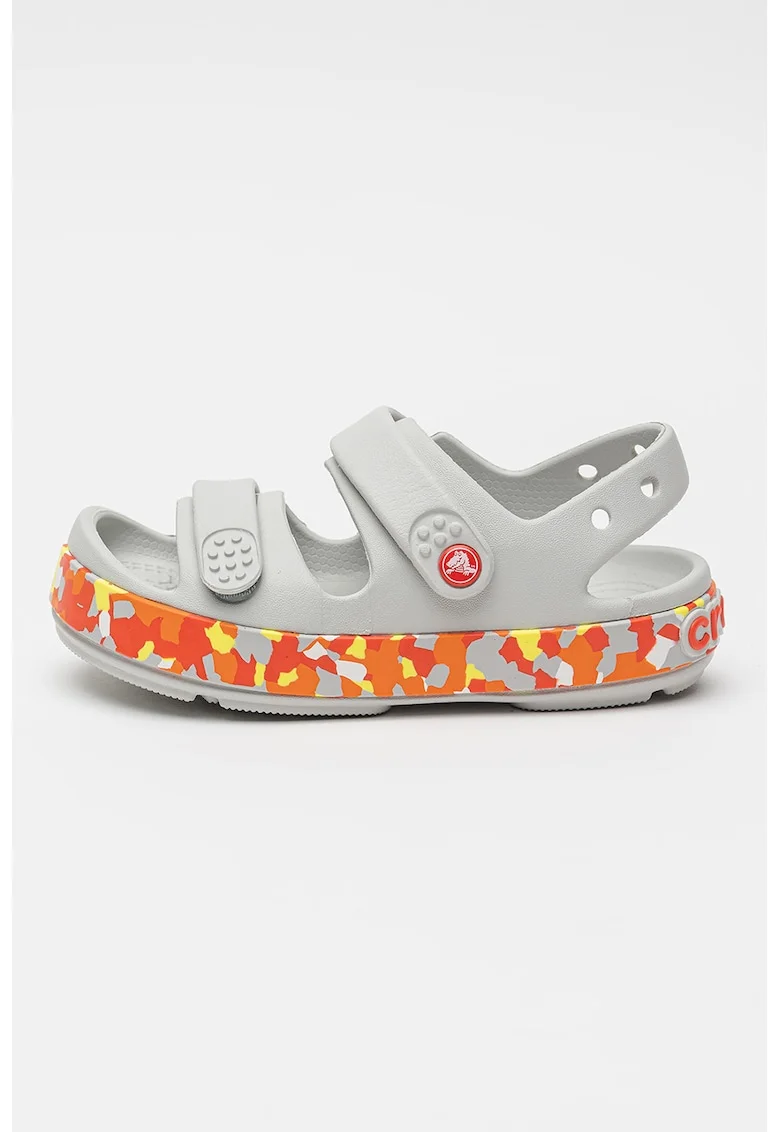 Sandale cu velcro Glow Confetti, Gri deschis/Portocaliu