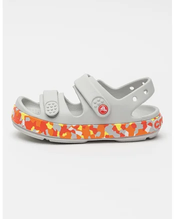 Sandale cu velcro Glow Confetti, Gri deschis/Portocaliu